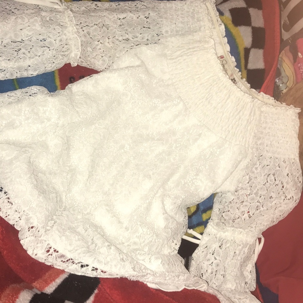Lace off the shoulder shirt